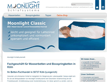 Tablet Screenshot of moonlight-schlafsysteme.de